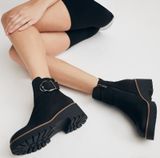 Blondo Dagger Waterproof Black Nubuck Lug Sole Ankle Boots Women’s 6.5 NWT Photo 0