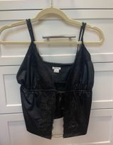 Black lace tie top Photo 0