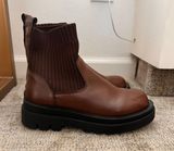 Brown Sock Booties Size 7 Photo 0