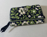 Vera Bradley Turnlock Wallet Rare Discontinued Lucky You‎ Floral Green Pattern Photo 0