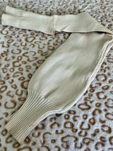 Cream Ribbed Turtleneck Women's Sweater Size M Photo 0