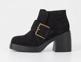 Vagabond Brooke Black‎ Suede Chunky Platform Ankle Boots Square Toe Buckle 7 Photo 0
