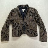 Joanne Scott blazer Womens 4 corduroy paisley made in usa 100% cotton‎ Photo 0