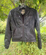 Maralyn & Me Black Faux Leather Quilted Moto Jacket Photo 0