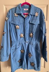 Buddy Love Denim Star Sequins Mini Dress Photo 0