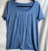 Nike Dri-Fit T-Shirt Woman Large Blue Short Sleeve Round Neck Top Relaxed Fit Photo 0