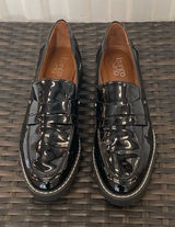 Franco Sorto, Cassandra, penny loafers, black patent leather women’s size 10 Photo 0