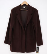 Briggs New York Blazer Womens 16W Stretch Brown Single Button Professional New Photo 0