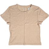 Aerie Womens Waffle Knit Crop Top Tee Peach Oversized M‎ NWT Photo 0
