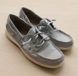 Sperry Top-Sider Bahama Boat Shoes Silver Gray Canvas Women’s Size 7.5 Photo 0