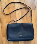 KATE SPADE Staci Medium Flap Crossbody Bag Black ‎ With Gold Chain 10” x 7” Photo 0