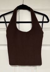 Aritzia Babaton Sculpt Knit Halter Top Brown Photo 0