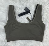 Nike Skims Ribbed Seamless Scoop Bra Dusty Oakmoss Dune Size Small Photo 0