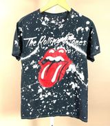 The Rolling Stones Size Small Graphic Band Tee Music Rock Bleach Dye Paint Photo 0