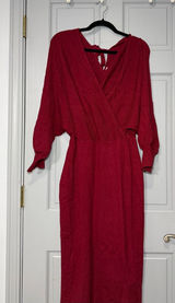 Petal & Pup Burgundy Ribbed Knit Tank Dress Photo 0