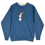 Vintage M&C‎ Sportswear Snowmen Tree Crewneck Sweatshirt Sz L Grandma Christmas Photo 0