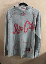 Women’s 4her Portland Blazer Rip City Gray Waffle Knit Hoodie with Red Graphic Photo 0