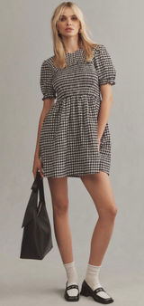 Anthropologie Maeve Puff-Sleeve Babydoll Mini Dress Photo 0