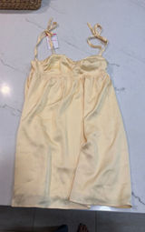 Beginning Boutique Dress Mini Yellow Satin Dress Photo 0