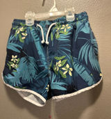 Tropical Floral Dolphin Swim Shorts Women M Fits Small Petite Navy Board Shorts Photo 0