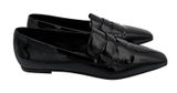 Marion Parke Black Patent Leather Square Pointed Toe Penny Loafer Women 39 Italy Photo 0