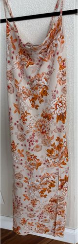 Slip dress silky fall colors cowl neck Photo 0
