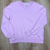 J.Crew Pink Cotton Cashmere Puff Sleeve Crewneck Sweater Medium Photo 0