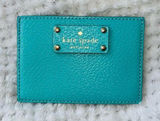 KATE SPADE Turquoise Robin's Egg Blue Pebbled Leather Card Case Photo 0