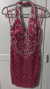 Sparkle Like You Mean It! Hot Pink Sequin Vintage Cocktail Dress Photo 0