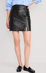 NWT Old Navy High-Waisted Faux-Leather Mini Skirt Photo 0