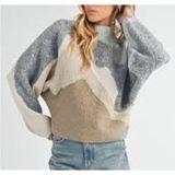 Abercrombie Long Sleeve Multicolor Neutrals Sweater Gray Tan Brown L / XL Photo 0