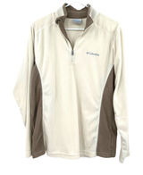 Columbia size small fleece quarter zip pullover sweatshirt cream‎ brown Photo 0