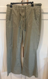 Pilcro and the Letterpress American Eagle Sage Green Utility Wide Leg Drawstring Pants Women Size 12 long Photo 0
