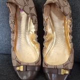 COACH BALLERINA FLATS Brown tan dressy flats Career Business Classic Traditional Photo 0