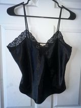 Victoria's Secret Vintage Gold Label Black Satin Lace-Trim Cami Size Small Photo 0
