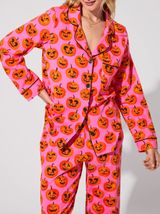 BedHead PJs Jolly Jack-O-Lantern Long Sleeve Classic Stretch Jersey Pajama Set Photo 0