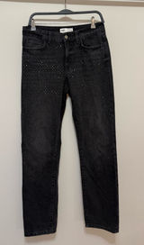 ZARA Rhinestone Jeans Black Photo 0