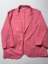 Skies Are Blue XL Pink Linen Rayon Spandex Blazer Photo 0