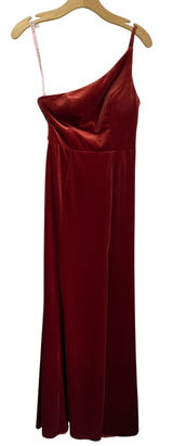 Azazie Kala Terracotta Velvet One‎ Shoulder Formal Bridesmaid Dress A2 Photo 0