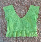 Wild Fable Green Cropped Shirt Photo 0