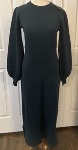 Lulus NWT Sweater Dress Sz MED Rhapsodize Emerald Green Balloon Sleeve Bodycon Photo 0
