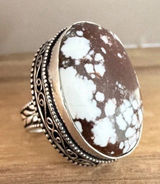 925 Sterling Silver Wild Horse Turquoise Ring Size 6 Native American Jewelry Photo 0