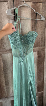 Green Lace Corset Silk Prom Dress- Originally $800 Photo 0