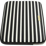 Kate Spade 13" Laptop Sleeve Black Cream Striped Nylon Zippered Case Padded Bag Photo 0