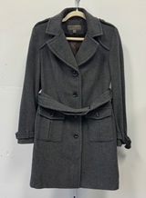 Marc New York Andrew Marc Gray Wool Blend Belted Overcoat Coat Jacket Womens 8 Photo 0