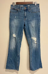 J. Crew Jeans Demi Boot Crop Distressed Medium Wash Stretch 28T 28 Tall Photo 0