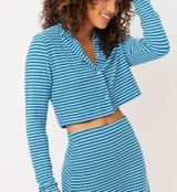 Frankie’s bikinis terry cardigan and skirt set Positano blue stripe Photo 0