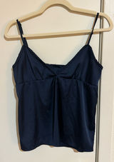 Navy blue satin tank top Photo 0