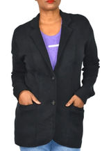 J.Crew Mercantile Knit Blazer Sweater Jacket Black Soft Cotton Size XS Cardigan Photo 0