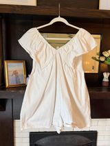 White Denim Romper Photo 0